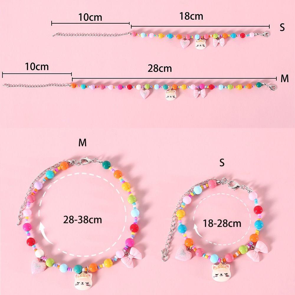 Cute Adjustable Cat Dog Pet Birthday Collar Dog Kitten Accessory Pet Colored Bead Pendant Pet Collar Cat Dog