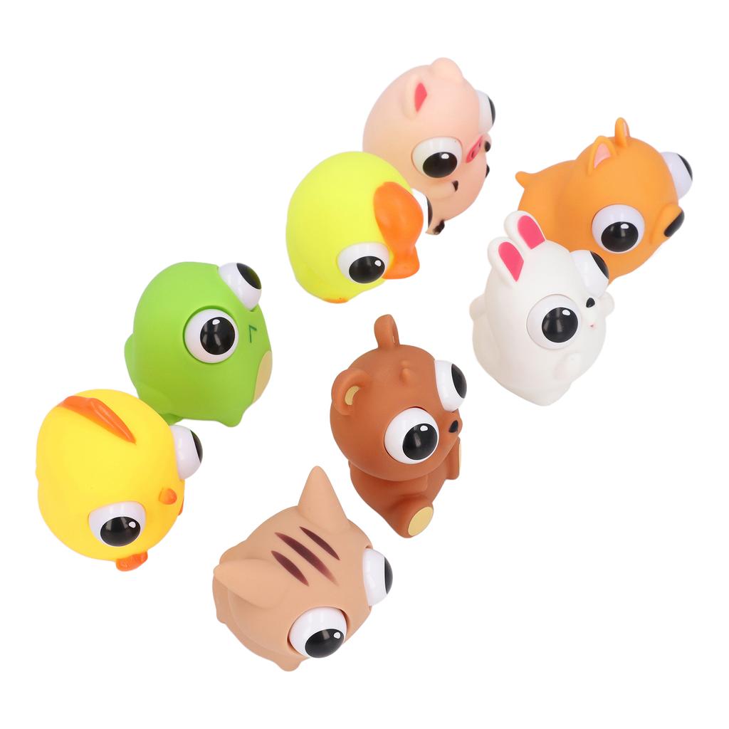 8pcs Cartoon Squeeze Toy Eyes Opening Stress Anxiety Relive Animal Squeezing Sensory Toy for Kids