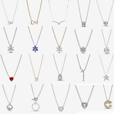 S925 Sterling Silver Rose Gold Pendant Necklace Minimalist Collarbone Chain Elegant Jewelry Gift for Women