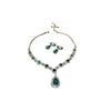 Elegant Rhinestone Water Drop Necklace & Earring Set - European Style, Geometric Design, Clavicle Chain for Women