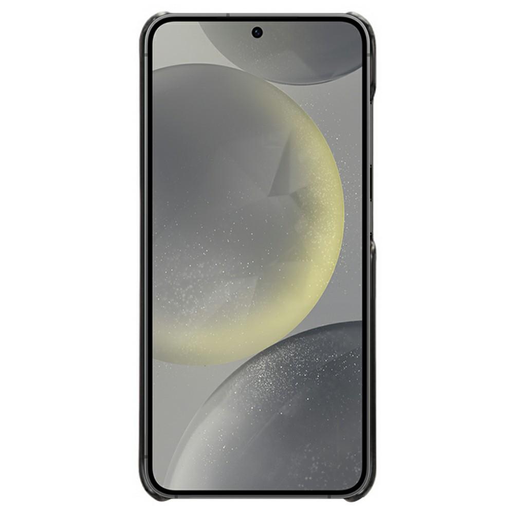 Für Samsung Galaxy S24 FE 5G Hülle Kalbsledertextur PU-Leder Hartes PC Schutz-Handycover