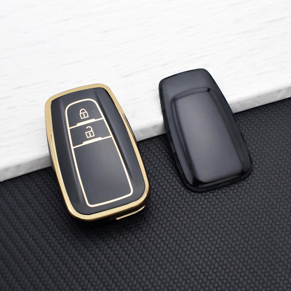 Soft TPU Car Key Case Shell For Toyota Prius Camry Corolla C-HR RAV4 Land Cruiser Prado Key Protector Cover Key Rings Auto Parts