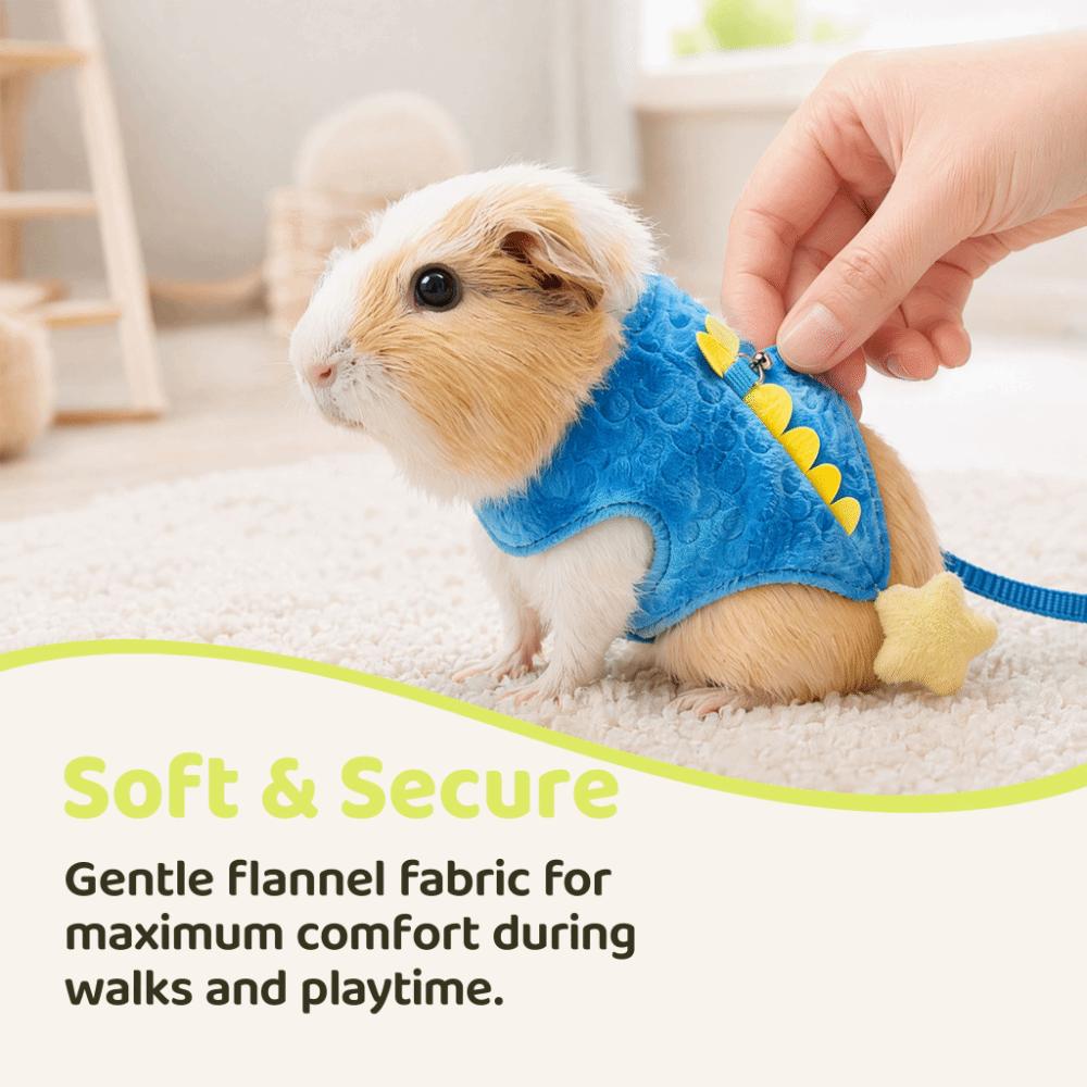 Adjustable Small Pet Harness Leash Cartoon Guinea Pig Safety Vest For Mice Guinea Pig Kittens
