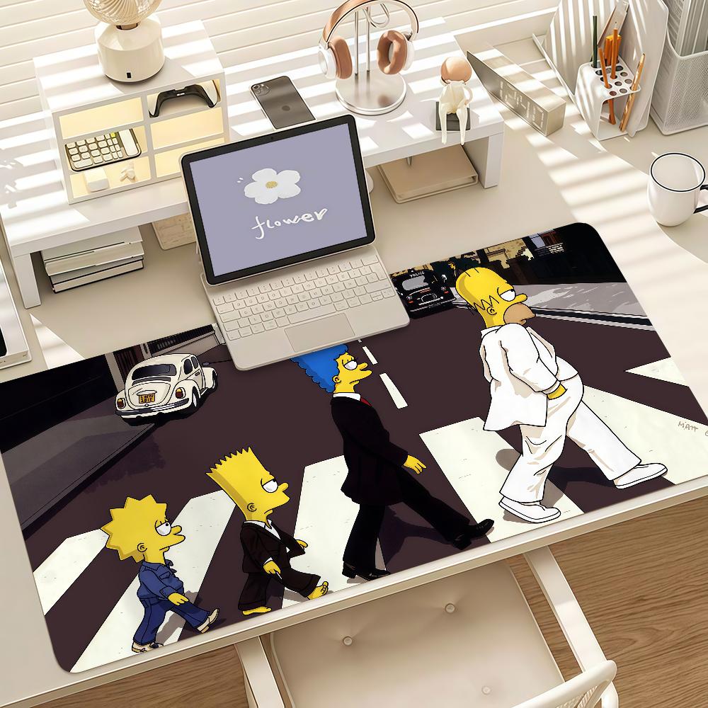 The S-simpsons Cartoon Mouse Pad Anti Slip Rubber Edge Locked Thickened Laptop Gaming Desk Mat
