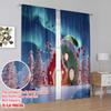 2pcs,2D Plane Printing Curtain Popular Christmas Red Truck Durable 100% Polyester Fabric (without Rod) Art Deco Festive for
