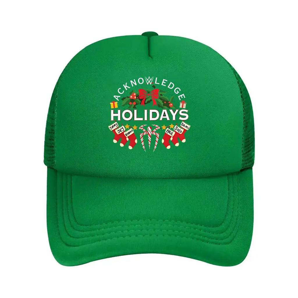 Holiday Aliens Whimsical Inspired Festive Xenomorph Design Mesh Baseball Cap