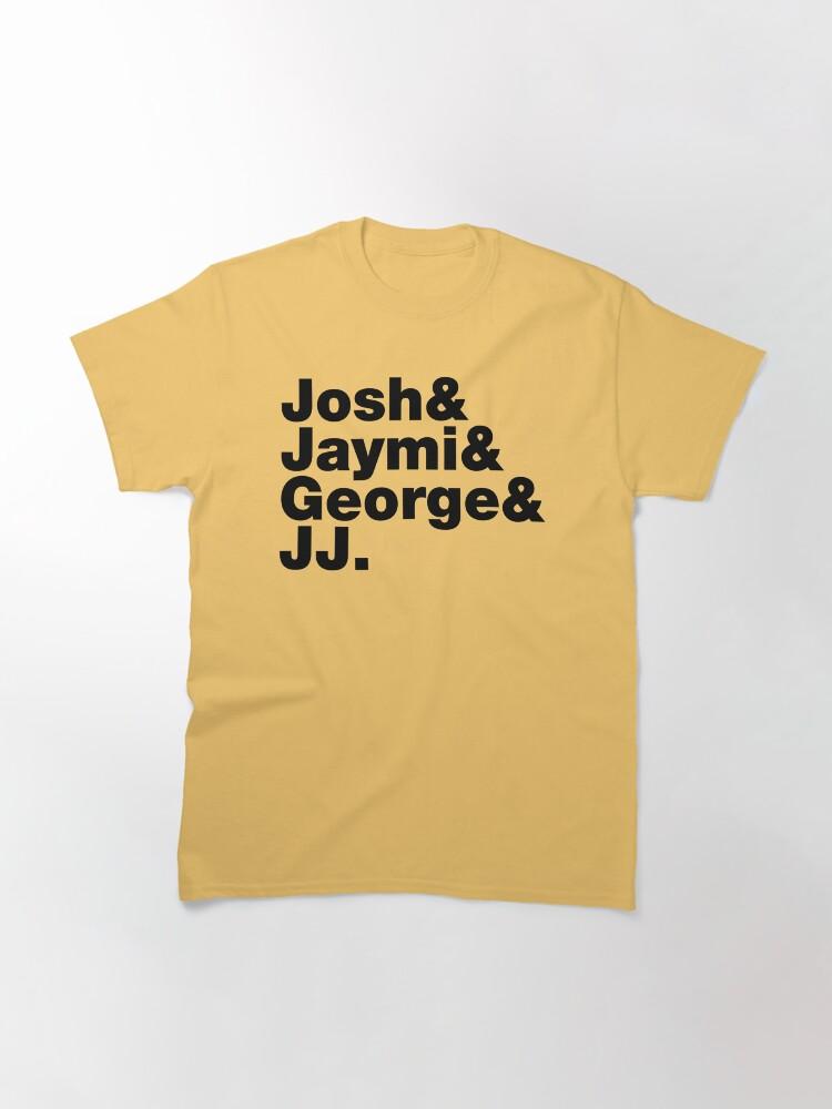 Westlife Josh _amp_ Jaymi _amp_ George _amp_ JJ (black Writing) Fitted Classic T-Shirt