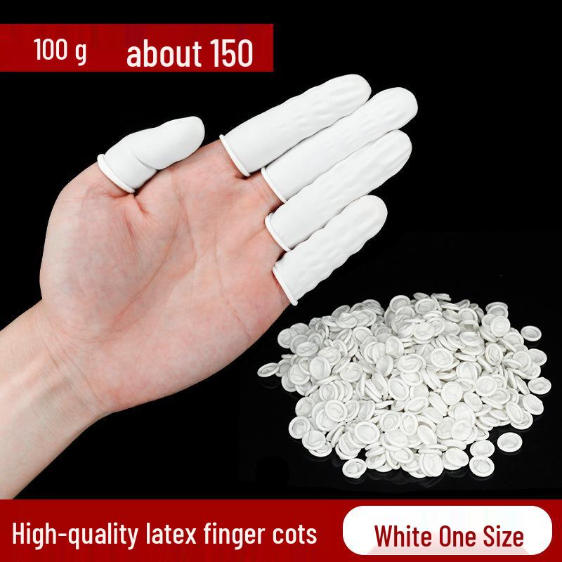 White Disposable Latex Anti-static Finger Cots for Hairdressing and Electronics