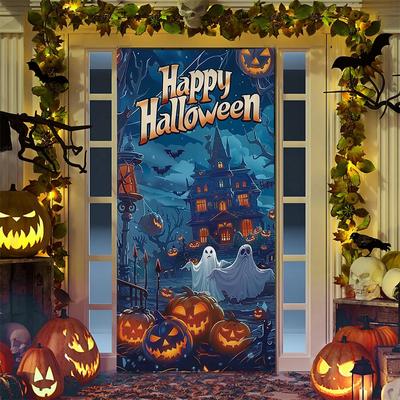 Halloween Door Hanger Sticker Tapestry Decor Background Cloth Halloween Decoration Door Banner