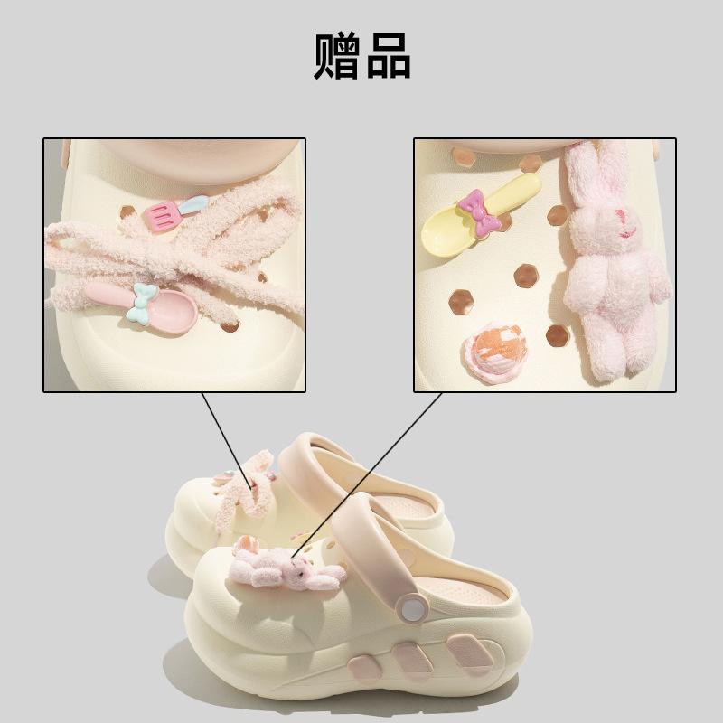 Summer Platform Hole Shoes New Beach Shoes Bathroom Slippers Outdoor Non-slip Wear-resistant Breathable Hole Shoes