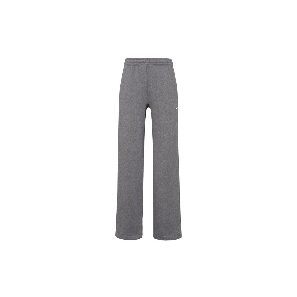 Nike Solid Color Logo Print Fleece Straight Leg Knit Sports Pants Men bottoms Dark-Gray 623455-071