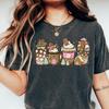 Comfort Colors® Gingerbread Coffee T-shirt, Christmas Coffee Shirt, Coffee Lover Gift, Latte Drink Shirt, Xmas Coffee Shirt