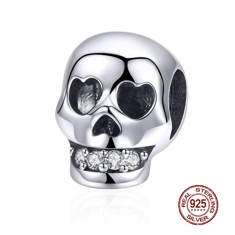 WOSTU 925 Silver Animal Cat Charm Pendant Heart Family Ladybug Bee Beads Fit Original Bracelet DIY Jewelry For Women