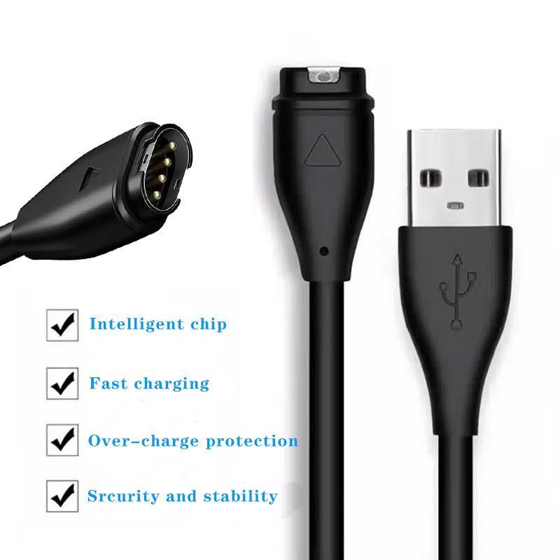 1 m langes USB-Ladekabel für Garmin Fenix ​​5/5S/5X/6/6S/6X/7/7S/8, Vivoactive 3, Forerunner 970/965/935/245/255/265/158