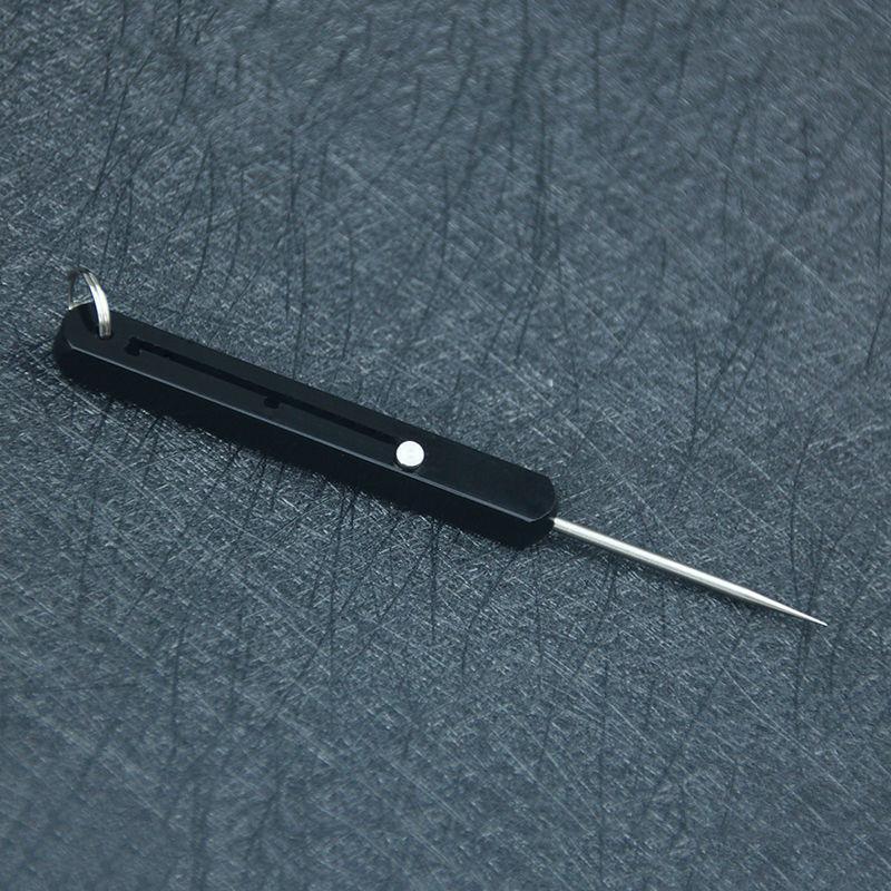 3-Gang-Einstellung Tragbar Wiederverwendbar Zahnstocher Metall Langlebig Mundhygiene-Stäbchen für Outdoor-Wandern Home Office schwarz