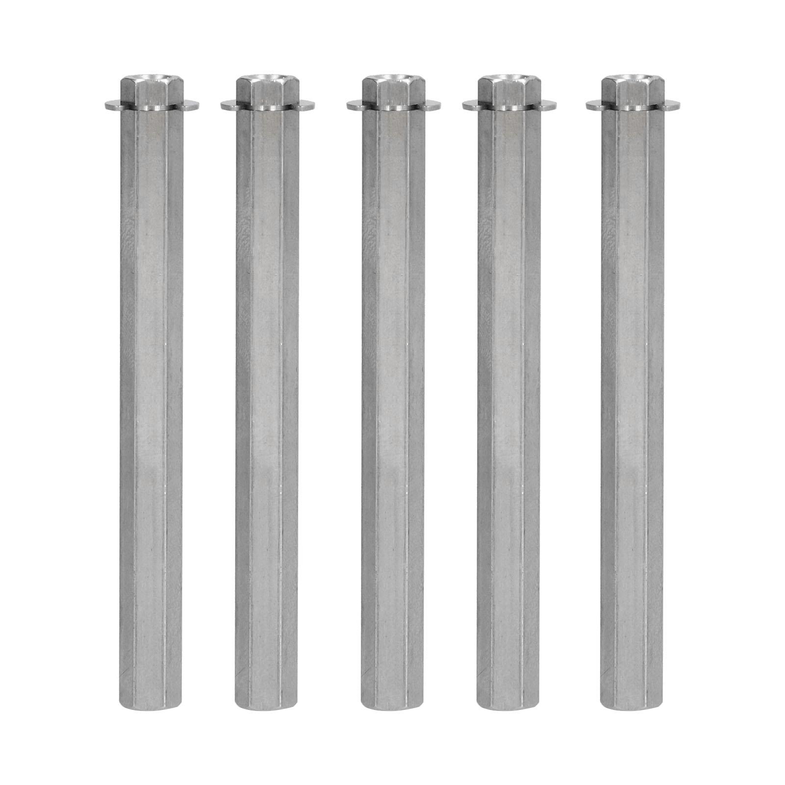5 pièces   Écrou de tige Accouplement hexagonal Filetage femelle Barre droite Acier inoxydable pour   Dia 8mm