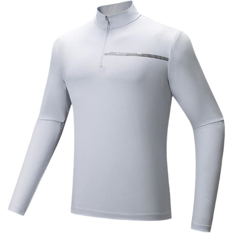 

Anta Soft Comfortable Breathable Versatile Long Sleeve T-Shirt With Stand Collar Men Tops 152537402-1 S