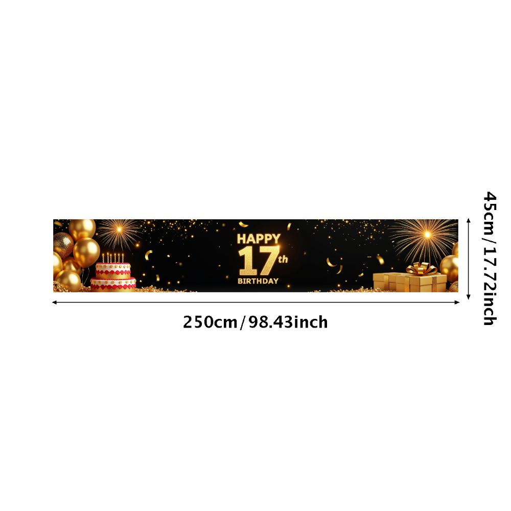 17. Geburtstag Party Hintergrund Banner Rot und Schwarz Ballon Alles Gute zum Geburtstag Fotografie Hintergrund Requisiten Dekorationen Zubehör