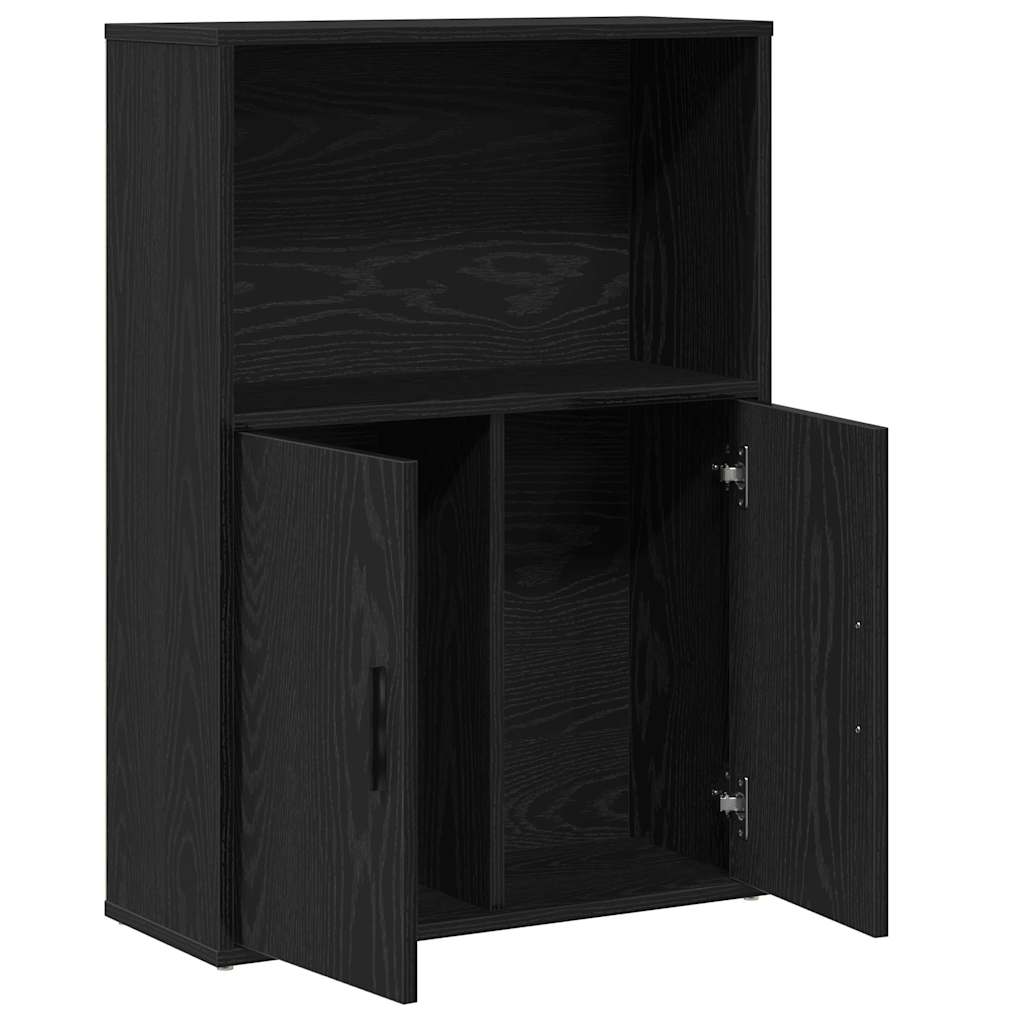 Bookshelf Black Oak Effect 60 x 24 x 85 cm Engineered Wood