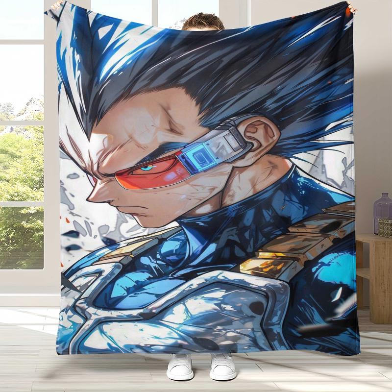 Anime D-Dragon Ball Game Cartoon Flannel Blanket,Ultra Soft Warm Plush Throw for Home Bedroom Bed Sofa Cover Office Camping