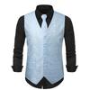 Mens Slim Fit Jacquard Vest Formal Events Host Wedding Performance 2026