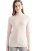 Women's Slimming Wool Long-Sleeve Half-High Neck Top - Solid Color, Versatile Basic