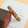 Tibetan Nepalese Bracelet Vintage Brass Inlaid Turquoise Xizang Handmade Bracelet Exotic Accessories for Men and Women