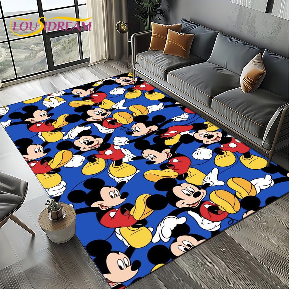 Mickey Minnie Mouse Donald Duck Cartoon Carpet Rug for Bedroom Living Room Home Sofa Decoration,kids Large Decor Floor Mat Gift