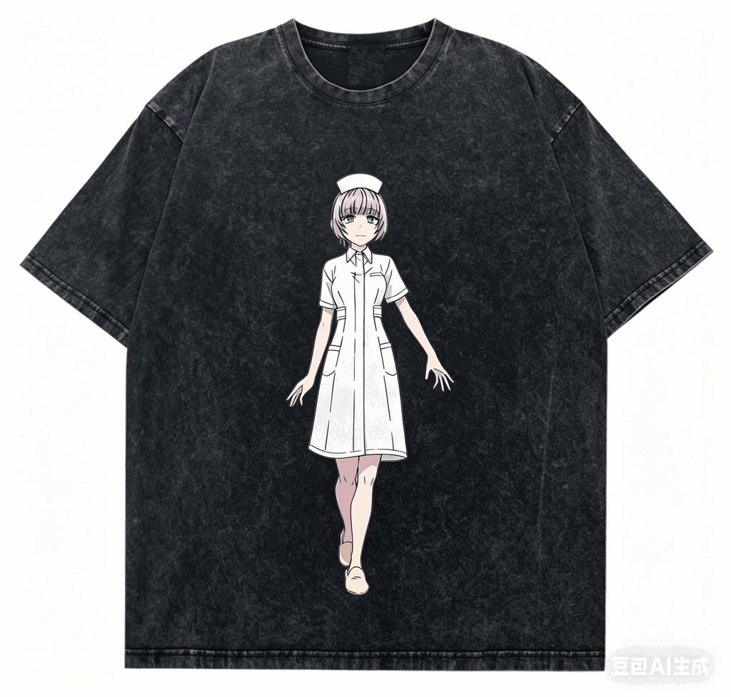 Call of The Night Yofukashi No Uta Graphic T-shirt Vintage Washed Anime Merch Harajuku Unisex Oversized Short Sleeve Tee Tops
