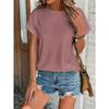 Fashion Casual Bat Short Sleeves Hollow Blouse Women O Neck Loose Summer T Shirts Female Office Tops Sweet Embroidery Solid Color Elegant Clothing