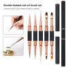 5Pcs/Set Double Headed Metal Nail Design Art Pen Detail Brush Nail Painting Construction Extension Manicure Tools Diy