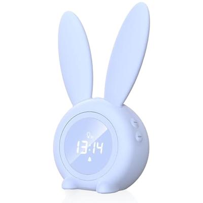 Children's Light Alarm Clock, Cute Rabbit Night Light, Creative Bedside Lamp, Snooze Function, Wake Up, Timed [Energy Class A++]