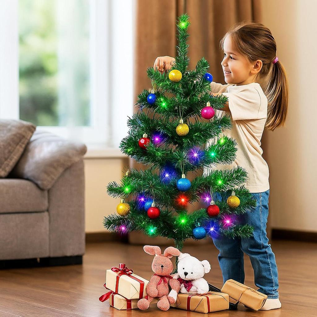 Small Christmas Tree 2 Feet for Christmas Celebration, Artificial Christmas Tree with Foldable Stand, Xmas Tree Christmas Decorations Items