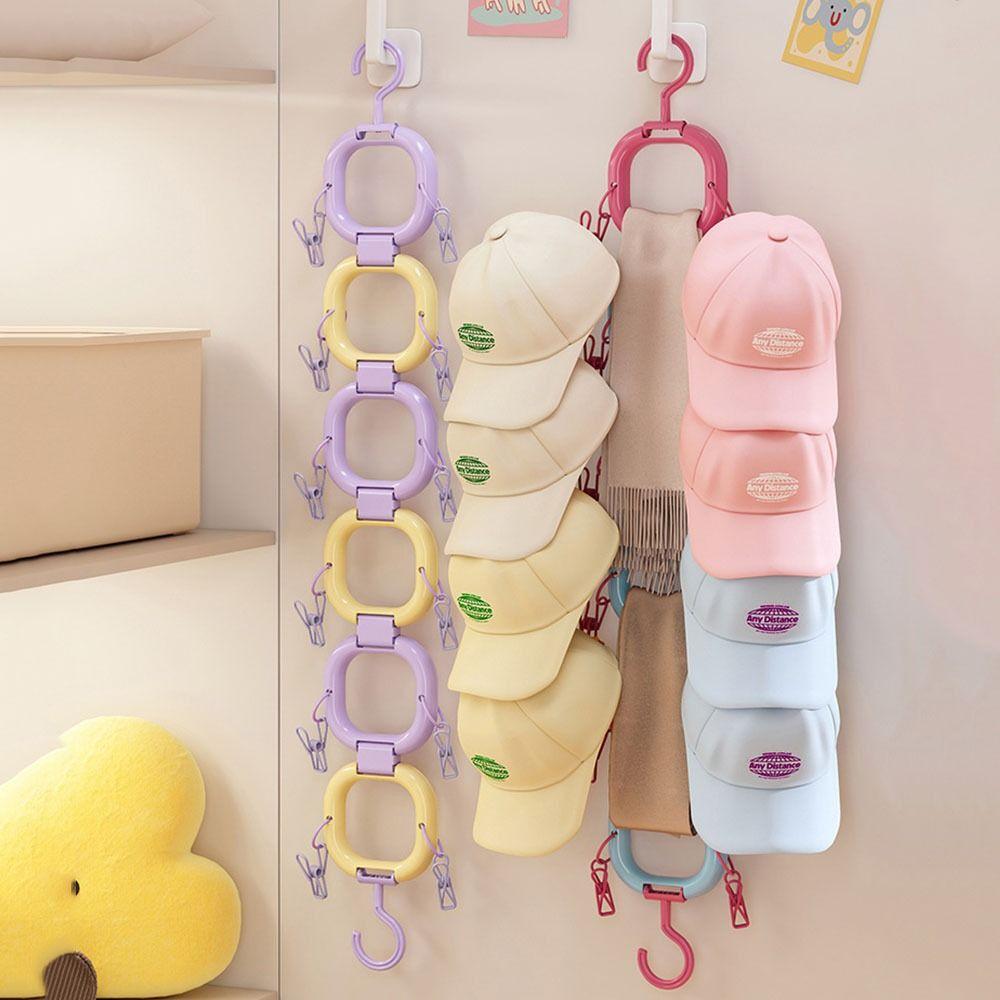 4/6 Hooks Hat Storage Rack Space Saving Hat Display Holder Universal Hanging Hat Organizer  Bedroom