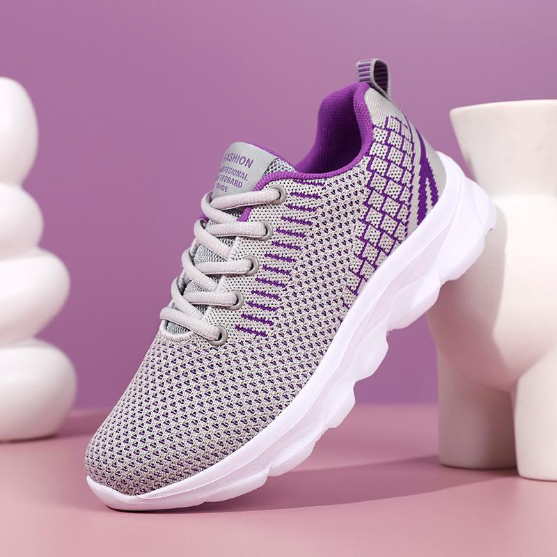 Brand Sports Shoes Women's Mesh Breathable Running Shoes Lightweight Shock Absorption High School Entrance Examination Physical Test Racing Training