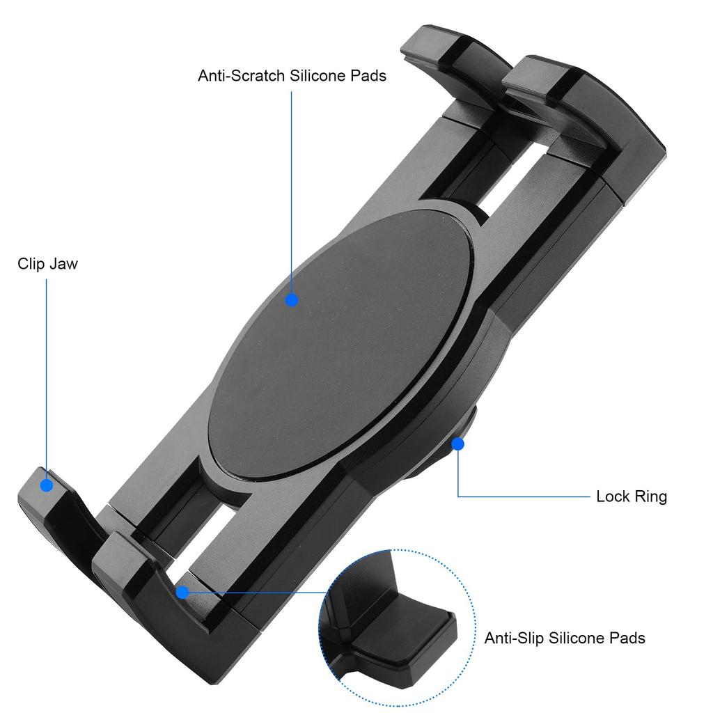 Mippko Tablet Holder for Microphone Stand and Microphone Music Compatible with Inch LG G and Long Aluminum Alloy MK58 Stand, 4.7-12.9 iPad, Nexus,