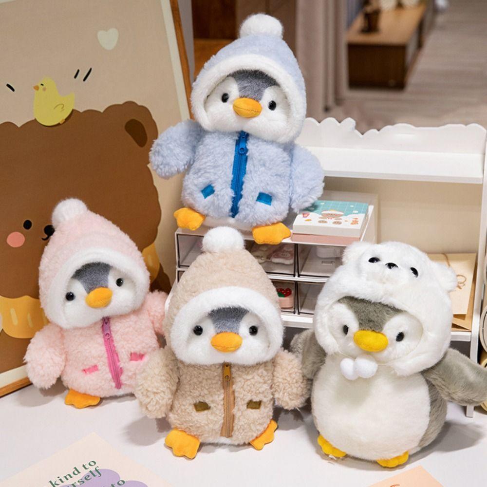 Wearing Clothes Hats Baby Comforting Sleep Doll Soft Plush Hat Penguin Toy  Kids Playing Supplies