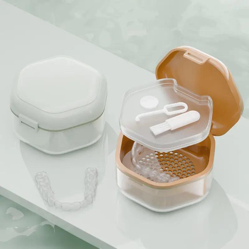 1Pc Orthodontic Retainer Braces Storage Soaking Box Invisible Teeth Denture Cleaning Tooth Storage Container Sealed Case