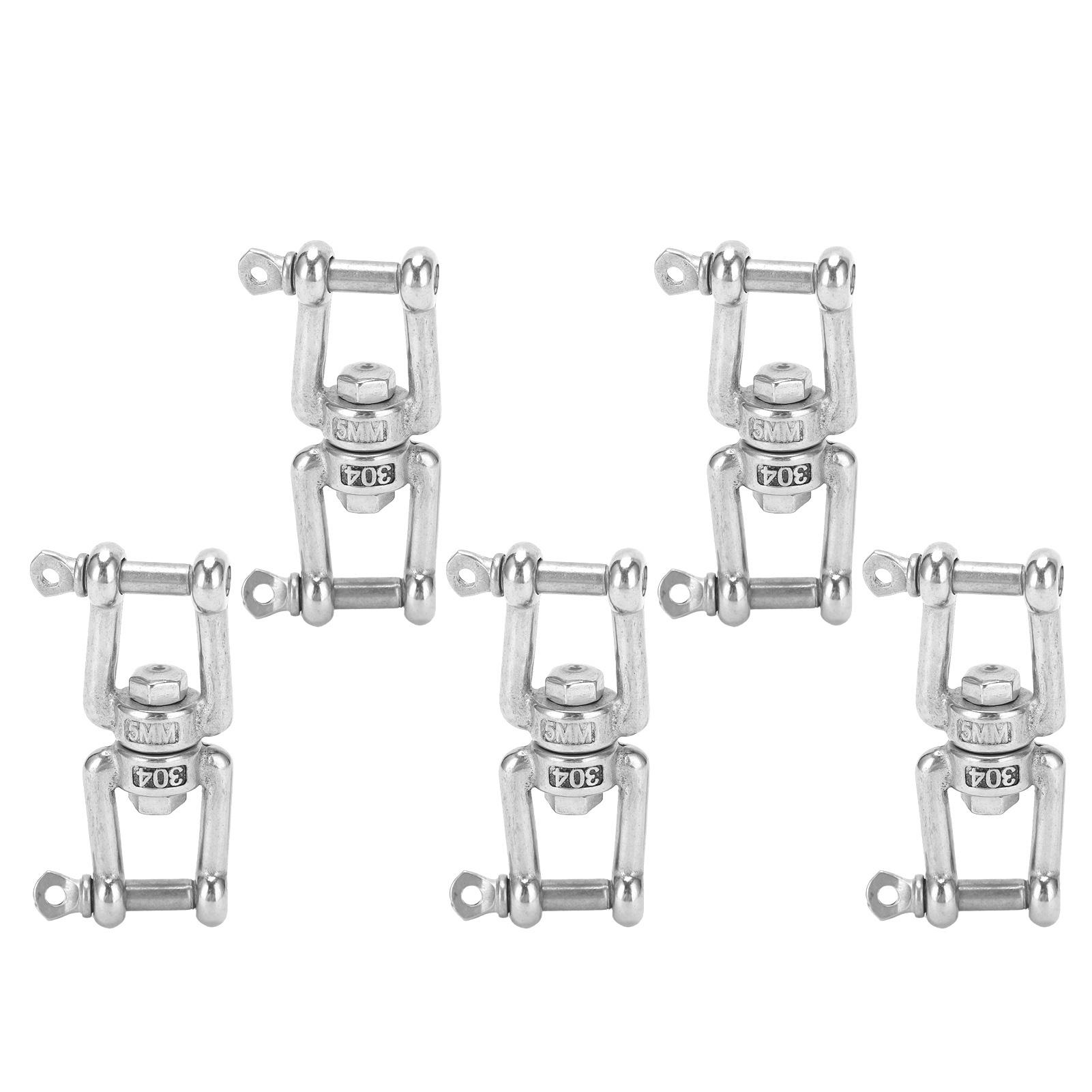 

5Pcs Rotating Snap Stainless Steel Double Ended Antiknot Swivel Hook Rigging Accessories серебряный