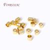 DIY Leather Cord Bracelet Fittings 18K Gold Plated Clasp End Cap Spacer Bead Connector Findings,Leather Cords End Tip Beads Caps