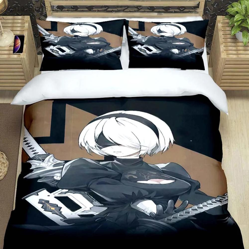 Famous Film Role A-Automata Nier Print Bedding Sets Bed Supplies Set Comforter Set Teens Girls Cartoon Twin Single Kid Gift