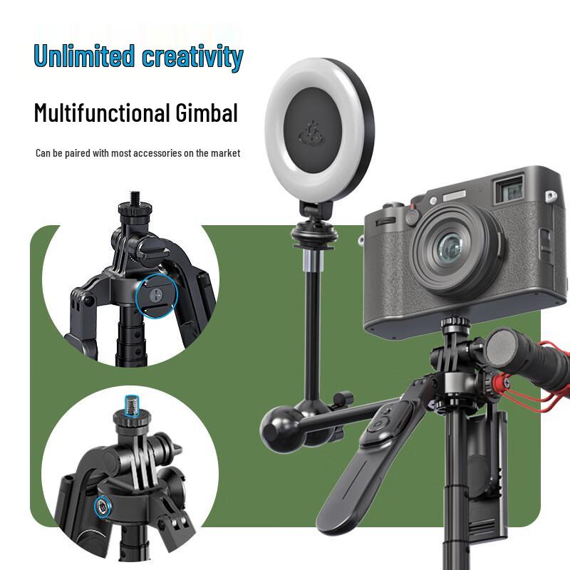 C11 Aluminum Alloy Selfie Stick Tripod with Bluetooth Remote