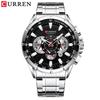 CURREN Men's Business Steel Belt Quartz Calendar Six-hand Chronograph Luminous Men's Watch
