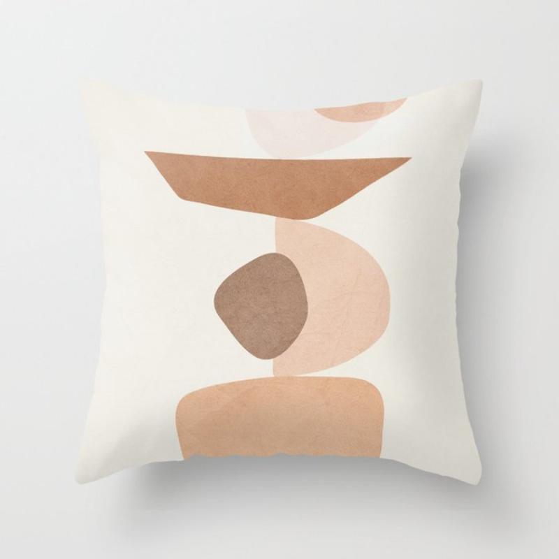 Modern Minimalist Abstract Pillow Cover Minimalist Geometric Peachskin Velvet Cushion