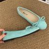 Women Elegant Round Toe Ballet Flats With Butterfly Knot Shallow Slip On Shoes