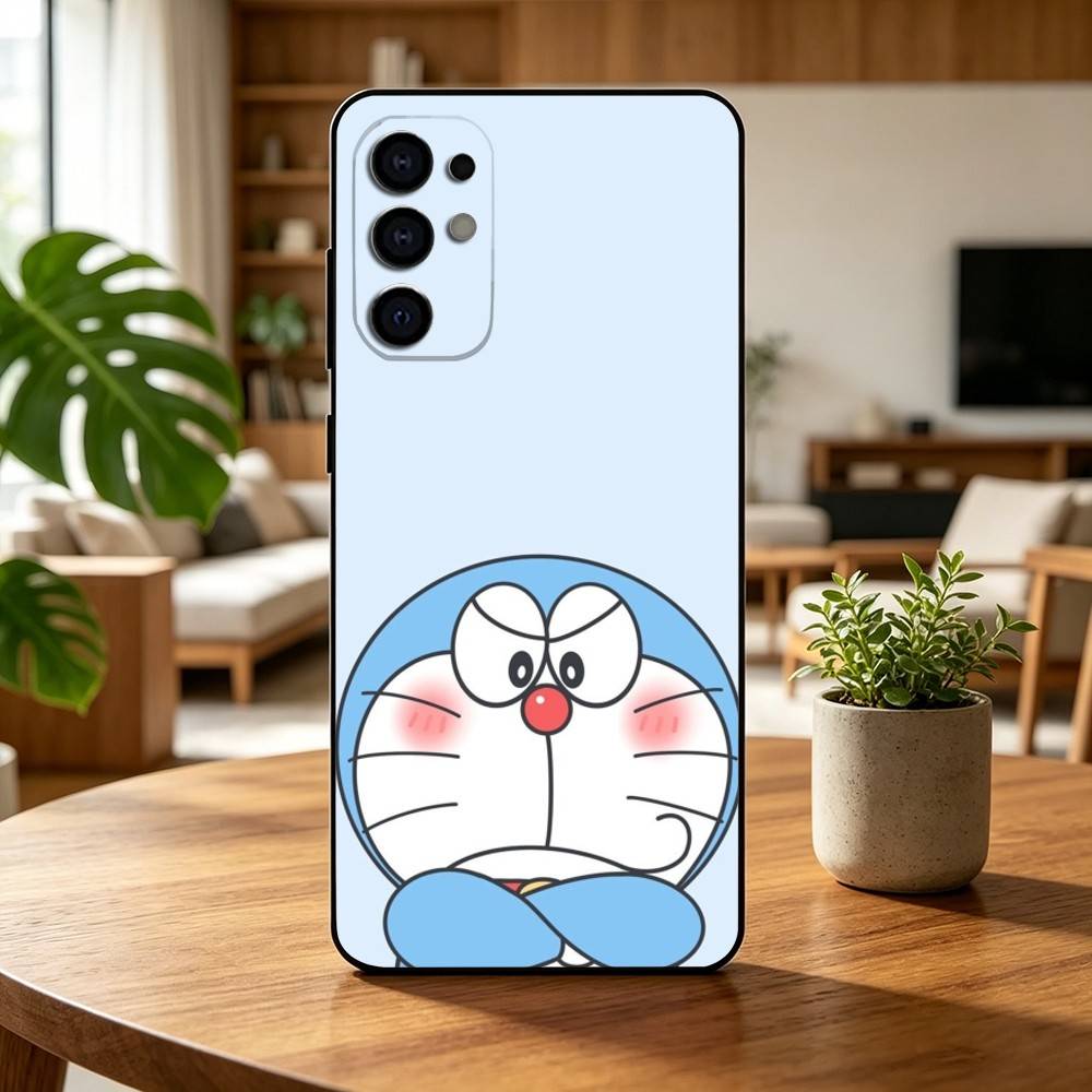 Cute Cartoon M-Doraemon Shockproof Phone Case Black Silicone Soft For Samsung S25,S24,S21,S22,S23,S30,Ultra,S20,Plus,Fe,Lite