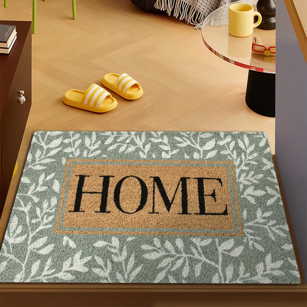 H-Home Cute Welcome Cozy Door Mat Bath Microfiber Decorative Versatile Flannel Floor Mat Quick Dry Absorbent Non-slip Sole