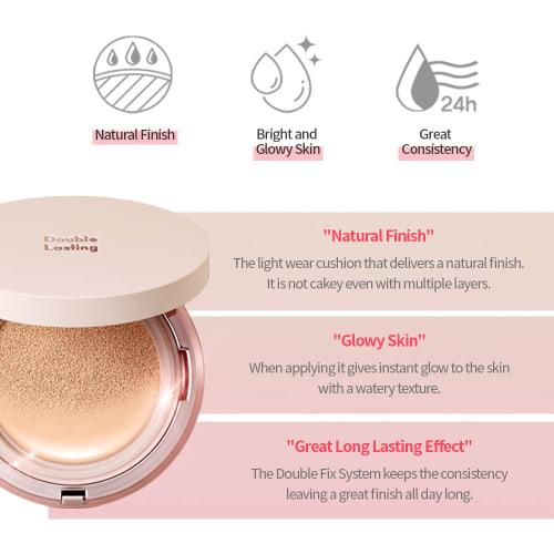 ETUDE Double Lasting Cushion Glow Neutral Vanilla Foundation 1 piece (x 1)