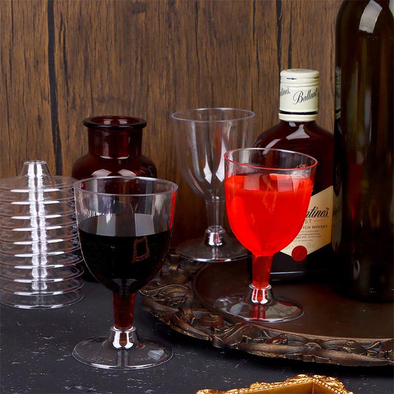 1/6 ks Odnímatelné sklenice na víno Přenosné odnímatelné plastové sklenice na víno Lehké odolné proti pádu Opakovaně použitelné pro venkovní kempování