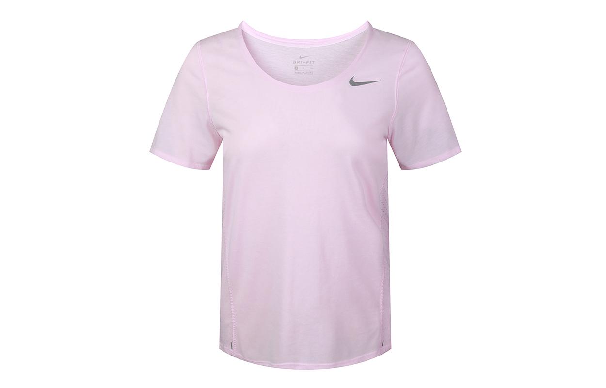 Nike Set in Sleeve Running T Shirt Women s Foam Pink CU3235-663 S